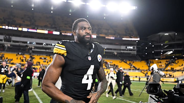 Jan 12, 2026; Pittsburgh, PA, USA; Pittsburgh Steelers wide receiver Dk Metcalf (4) leaves the field following an AFC Wild Card Round loss to the Houston Texans at Acrisure Stadium. 