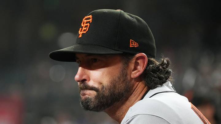Phoenix, Arizona, USA; San Francisco Giants manager Tony Vitello (23) watches against the Arizona Diamondbacks in the eighth inning at Chase Field. Mandatory Credit: Rick Scuteri-Imagn Images Phoenix, Arizona, USA; San Francisco Giants manager Tony Vitello (23) watches against the Arizona Diamondbacks in the eighth inning at Chase Field. Mandatory Credit: Rick Scuteri-Imagn Images