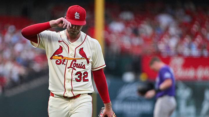 Aug 8, 2026; St. Louis, Missouri, USA; St. Louis Cardinals starting pitcher Matthew Liberatore (32) walks off the field after the third inning against the Colorado Rockies at Busch Stadium. Mandatory Credit: Jeff Curry-Imagn Images Aug 8, 2026; St. Louis, Missouri, USA; St. Louis Cardinals starting pitcher Matthew Liberatore (32) walks off the field after the third inning against the Colorado Rockies at Busch Stadium. Mandatory Credit: Jeff Curry-Imagn Images
