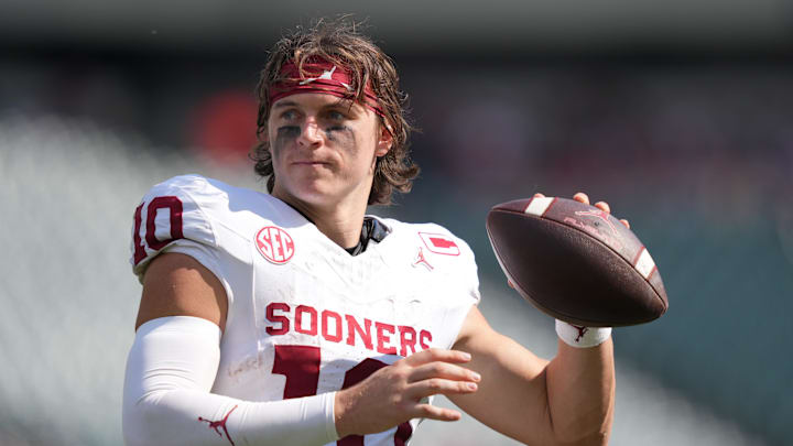 Oklahoma Sooners quarterback John Mateer took over as the starter, replacing now-Auburn quarterback Jackson Arnold.