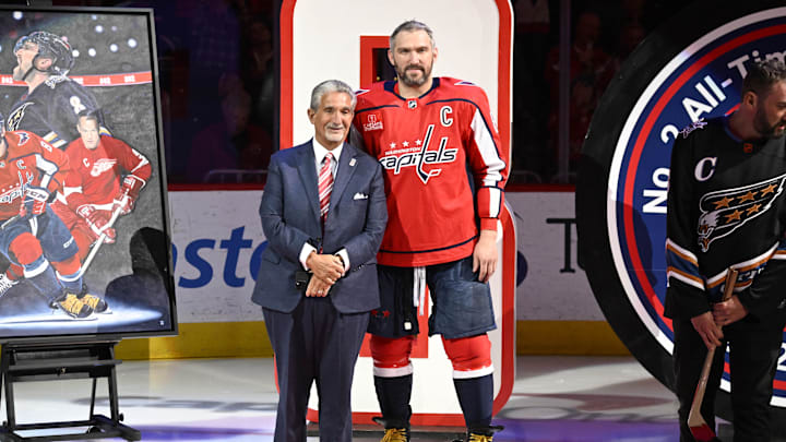 Alex Ovechkin, Ted Leonsis, Washington Capitals Mandatory Credit: Brad Mills-Imagn Images