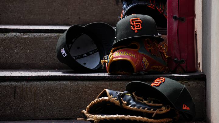 Apr 16, 2026; Cincinnati, Ohio, USA; A view of San Francisco Giants game hats on the dugout steps during the game against the Cincinnati Reds at Great American Ball Park. Mandatory Credit: Aaron Doster-Imagn Images Apr 16, 2026; Cincinnati, Ohio, USA; A view of San Francisco Giants game hats on the dugout steps during the game against the Cincinnati Reds at Great American Ball Park. Mandatory Credit: Aaron Doster-Imagn Images