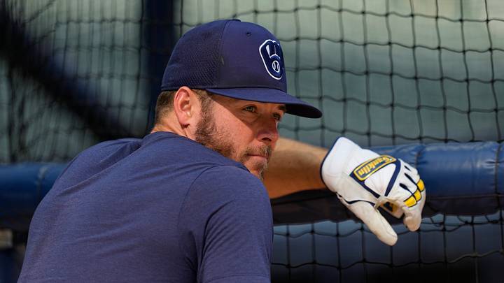 Aug 8, 2026; Milwaukee, Wisconsin, USA; Milwaukee Brewers left fielder Brandon Lockridge (20) looks on during batting practice prior to the game against the Minnesota Twins at American Family Field. Mandatory Credit: Jeff Hanisch-Imagn Images Aug 8, 2026; Milwaukee, Wisconsin, USA; Milwaukee Brewers left fielder Brandon Lockridge (20) looks on during batting practice prior to the game against the Minnesota Twins at American Family Field. Mandatory Credit: Jeff Hanisch-Imagn Images