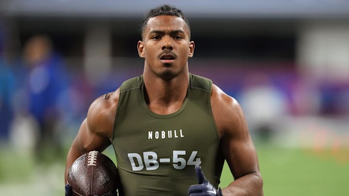 Patrick McMorris during the 2024 NFL Combine