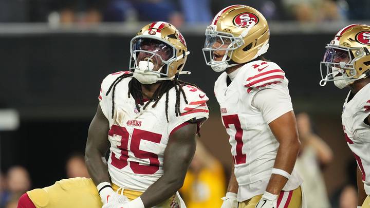 San Francisco 49ers running back Sincere McCormick, wide receiver Jordan Watkins