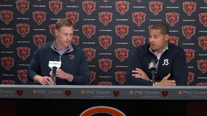 Ben Johnson and Ryan Poles explain the 2026 Bears draft on Saturday evening after completion.