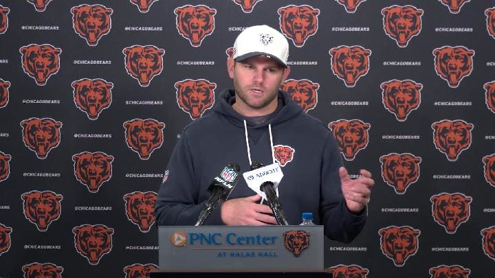 Bears offensive coordinator Press Taylor explains his new role, moving up from passing game coordinator. Bears offensive coordinator Press Taylor explains his new role, moving up from passing game coordinator.