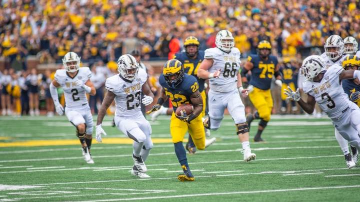 Karan Higdon carries the ball against Western Michigan Karan Higdon carries the ball against Western Michigan