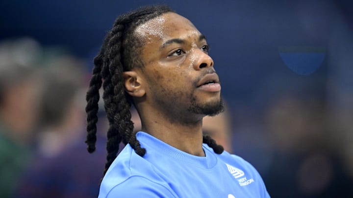 Mar 27, 2025; Cleveland, Ohio, USA; Cleveland Cavaliers guard Darius Garland (10) before a game against the San Antonio Spurs at Rocket Arena. Mandatory Credit: David Richard-Imagn Images Mar 27, 2025; Cleveland, Ohio, USA; Cleveland Cavaliers guard Darius Garland (10) before a game against the San Antonio Spurs at Rocket Arena. Mandatory Credit: David Richard-Imagn Images