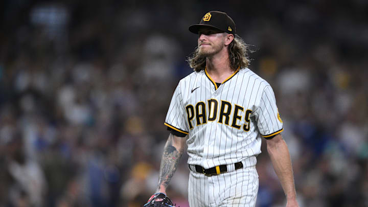 San Diego Padres relief pitcher Josh Hader (71) walks to the dugout