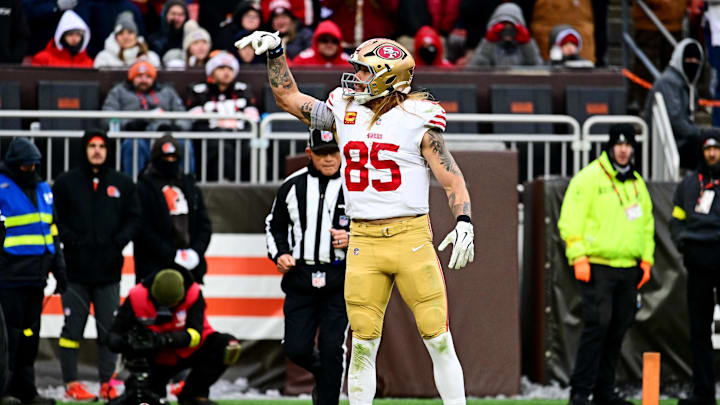 George Kittle and the San Francisco 49ers are favored against the Tennessee Titans on Sunday.