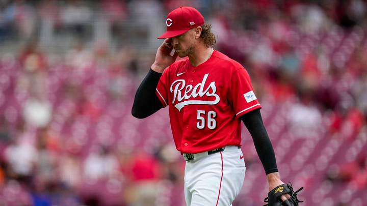 Cincinnati Reds pitcher Chris Paddack (56) walks for the dugout after the top of the ninth inning of the MLB National League game between the Cincinnati Reds and the New York Mets at Great American Ball Park in Cincinnati on Wednesday, June 17, 2026. The Mets won the final game of the series, 9-1. Cincinnati Reds pitcher Chris Paddack (56) walks for the dugout after the top of the ninth inning of the MLB National League game between the Cincinnati Reds and the New York Mets at Great American Ball Park in Cincinnati on Wednesday, June 17, 2026. The Mets won the final game of the series, 9-1.