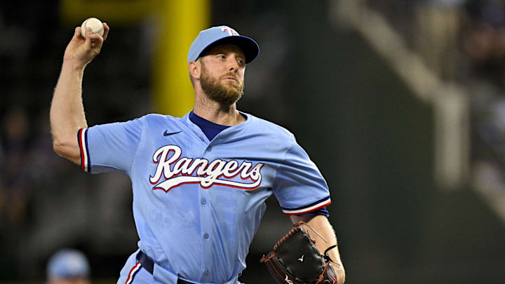 Sep 21, 2025; Arlington, Texas, USA; Texas Rangers starting pitcher Merrill Kelly (23) throws the ball during the first inning against the Miami Marlins at Globe Life Field. Mandatory Credit: Jerome Miron-Imagn Images Sep 21, 2025; Arlington, Texas, USA; Texas Rangers starting pitcher Merrill Kelly (23) throws the ball during the first inning against the Miami Marlins at Globe Life Field. Mandatory Credit: Jerome Miron-Imagn Images