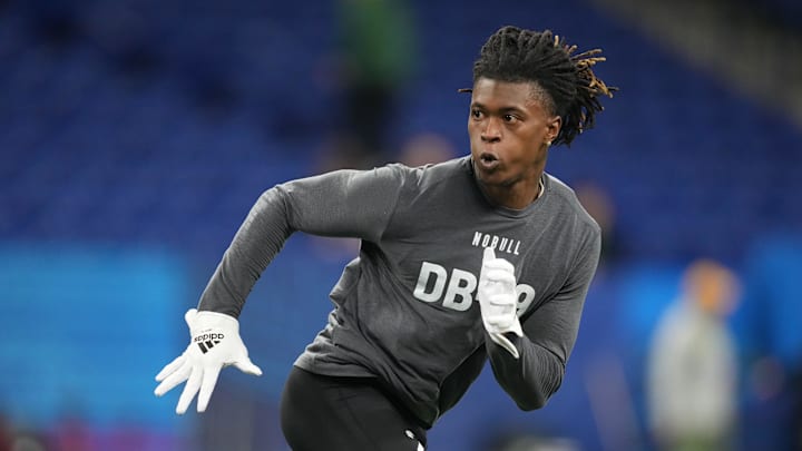 Mar 3, 2023; Indianapolis, IN, USA; South Carolina defensive back Cam Smith (DB29) participates in