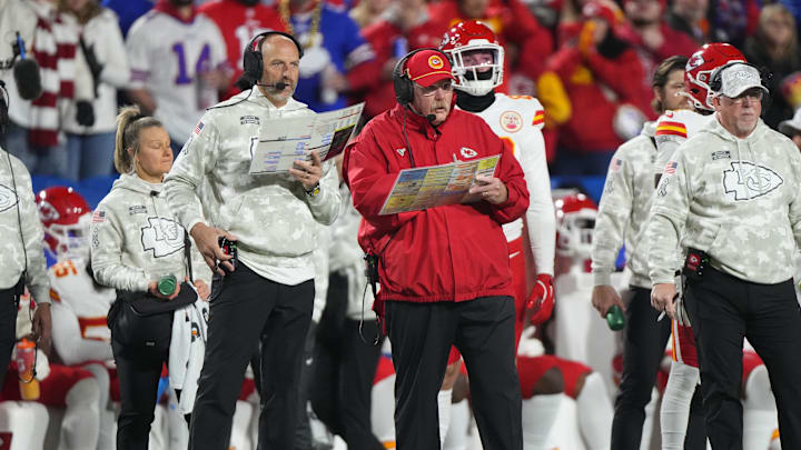 Andy Reid during the Chiefs game against the Bills earlier this season.