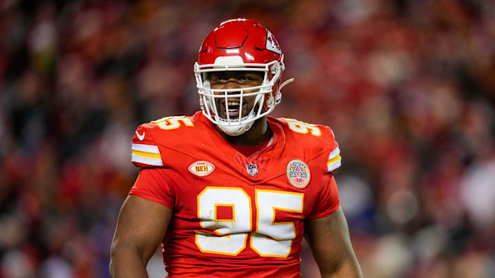 Dec 10, 2023; Kansas City, Missouri, USA; Kansas City Chiefs defensive tackle Chris Jones (95)