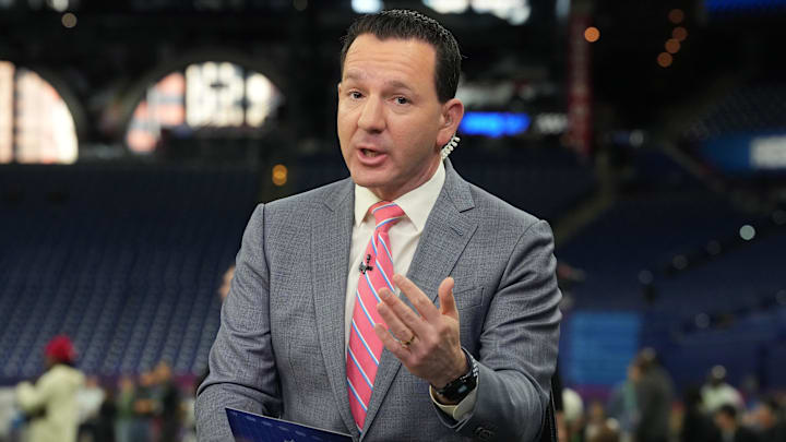 NFL media insider Ian Rapoport during the NFL Scouting Combine at Lucas Oil Stadium. 