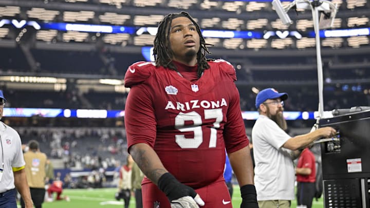 Nov 3, 2025; Arlington, Texas, USA; Arizona Cardinals defensive tackle Walter Nolen III (97) walks off the field after the game between the Dallas Cowboys and the Arizona Cardinals at AT&T Stadium. Mandatory Credit: Jerome Miron-Imagn Images Nov 3, 2025; Arlington, Texas, USA; Arizona Cardinals defensive tackle Walter Nolen III (97) walks off the field after the game between the Dallas Cowboys and the Arizona Cardinals at AT&T Stadium. Mandatory Credit: Jerome Miron-Imagn Images