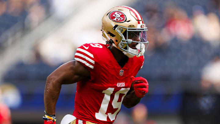 San Francisco 49ers wide receiver Jacob Cowing (19)