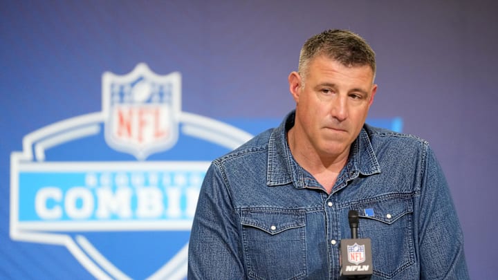 Mike Vrabel during the NFL draft combine.