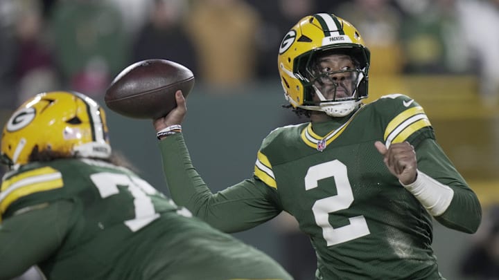 Dec 27, 2025; Green Bay, Wisconsin, USA; Green Bay Packers quarterback Malik Willis (2) throws during the third quarter of their game against the Baltimore Ravens at Lambeau Field. Mandatory Credit: Mark Hoffman/Milwaukee Journal Sentinel via Imagn Images Dec 27, 2025; Green Bay, Wisconsin, USA; Green Bay Packers quarterback Malik Willis (2) throws during the third quarter of their game against the Baltimore Ravens at Lambeau Field. Mandatory Credit: Mark Hoffman/Milwaukee Journal Sentinel via Imagn Images