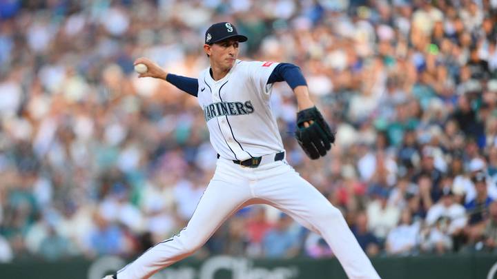 Aug 8, 2026; Seattle, Washington, USA; Seattle Mariners starting pitcher George Kirby (68) pitches to the Tampa Bay Rays during the first inning at T-Mobile Park. Mandatory Credit: Steven Bisig-Imagn Images Aug 8, 2026; Seattle, Washington, USA; Seattle Mariners starting pitcher George Kirby (68) pitches to the Tampa Bay Rays during the first inning at T-Mobile Park. Mandatory Credit: Steven Bisig-Imagn Images