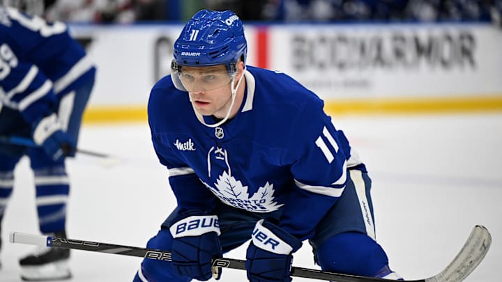 Max Domi prepares for a faceoff against the Senators.