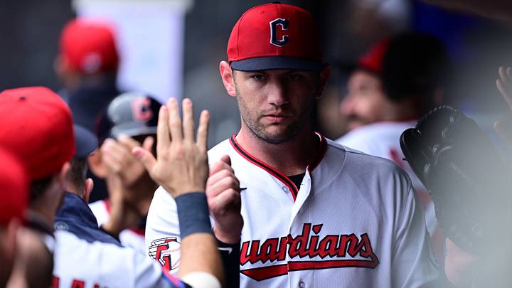Sep 20, 2026; Cleveland, Ohio, USA; Cleveland Guardians starting pitcher Gavin Williams (32) is congratulated in the dugout during the first inning against the Athletics at Progressive Field. Mandatory Credit: David Dermer-Imagn Images Sep 20, 2026; Cleveland, Ohio, USA; Cleveland Guardians starting pitcher Gavin Williams (32) is congratulated in the dugout during the first inning against the Athletics at Progressive Field. Mandatory Credit: David Dermer-Imagn Images