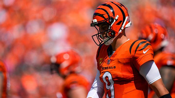 Cincinnati Bengals quarterback Joe Burrow (9) comes off the field on fourth down in the first quarter of the NFL Week 1 game between the Cincinnati Bengals and the Tampa Bay Buccaneers at Paycor Stadium in Cincinnati on Sunday, Sept. 13, 2026. Cincinnati Bengals quarterback Joe Burrow (9) comes off the field on fourth down in the first quarter of the NFL Week 1 game between the Cincinnati Bengals and the Tampa Bay Buccaneers at Paycor Stadium in Cincinnati on Sunday, Sept. 13, 2026.