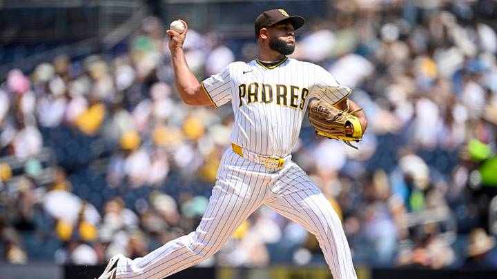 Aug 26, 2026; San Diego, California, USA; San Diego Padres pitcher Randy Vasquez (98) delivers during the first inning against the Pittsburgh Pirates at Petco Park. Mandatory Credit: Denis Poroy-Imagn Images Aug 26, 2026; San Diego, California, USA; San Diego Padres pitcher Randy Vasquez (98) delivers during the first inning against the Pittsburgh Pirates at Petco Park. Mandatory Credit: Denis Poroy-Imagn Images