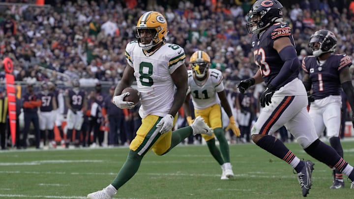 Josh Jacobs tallied 134 total yards and ran for a touchdown in the Packers' victory over the Bears.