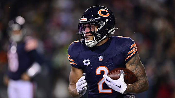 Chicago Bears wide receiver DJ Moore (2) runs after a catch against the Seattle Seahawks during the second quarter at Soldier Field. 