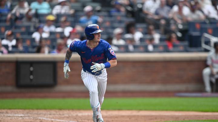 Jun 28, 2026; New York City, New York, USA; New York Mets center fielder A.J. Ewing (9) rounds the bases after hitting a two run home run against the Philadelphia Phillies during the sixth inning at Citi Field. Mandatory Credit: John Jones-Imagn Images