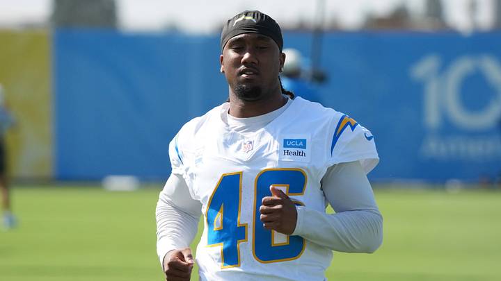 Jul 30, 2026; El Segundo, CA, USA; Los Angeles Chargers cornerback Nikko Reed (46) at training camp at The Bolt. Jul 30, 2026; El Segundo, CA, USA; Los Angeles Chargers cornerback Nikko Reed (46) at training camp at The Bolt.