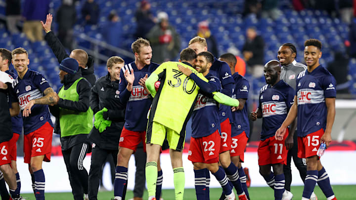 Oct 27, 2021; Foxborough, Massachusetts, USA; New England Revolution goalkeeper Matt Turner (30) Oct 27, 2021; Foxborough, Massachusetts, USA; New England Revolution goalkeeper Matt Turner (30)