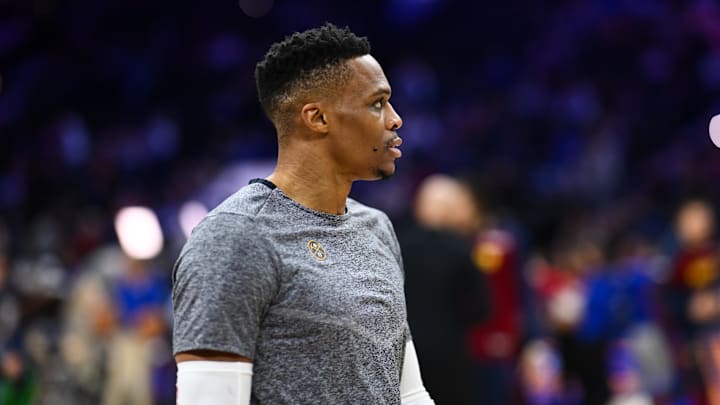 NBA guard Russell Westbrook at Wells Fargo Center. NBA guard Russell Westbrook at Wells Fargo Center.