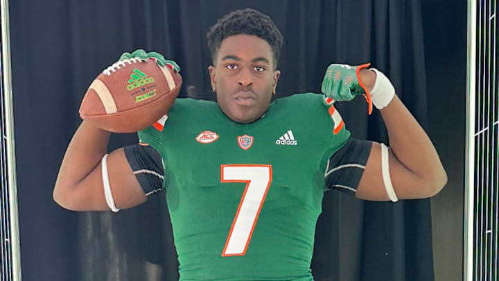 Brunswick (Georgia) four-star athlete Heze Kent on a visit to Miami