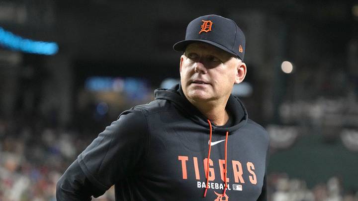 Detroit Tigers manager AJ Hinch against the Arizona Diamondbacks in the eighth inning at Chase Field. Detroit Tigers manager AJ Hinch against the Arizona Diamondbacks in the eighth inning at Chase Field.