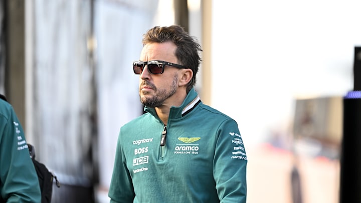 Oct 20, 2024; Austin, Texas, USA; Aston Martin Aramco F1 Team driver Fernando Alonso (14) of Team Spain walks through the track entrance before the 2024 Formula One US Grand Prix at Circuit of the Americas. Mandatory Credit: Jerome Miron-Imagn Images Oct 20, 2024; Austin, Texas, USA; Aston Martin Aramco F1 Team driver Fernando Alonso (14) of Team Spain walks through the track entrance before the 2024 Formula One US Grand Prix at Circuit of the Americas. Mandatory Credit: Jerome Miron-Imagn Images