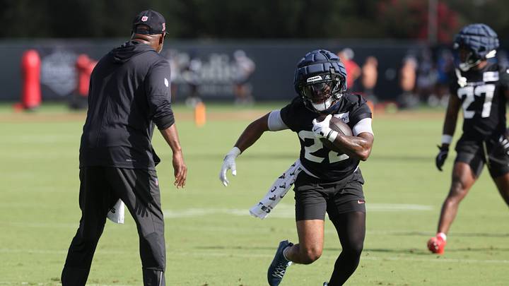 Jul 24, 2025; Houston, TX, USA; Houston Texans running back Jawhar Jordan (22) during training camp at Houston Methodist Training Center. Mandatory Credit: Troy Taormina-Imagn Images Jul 24, 2025; Houston, TX, USA; Houston Texans running back Jawhar Jordan (22) during training camp at Houston Methodist Training Center. Mandatory Credit: Troy Taormina-Imagn Images