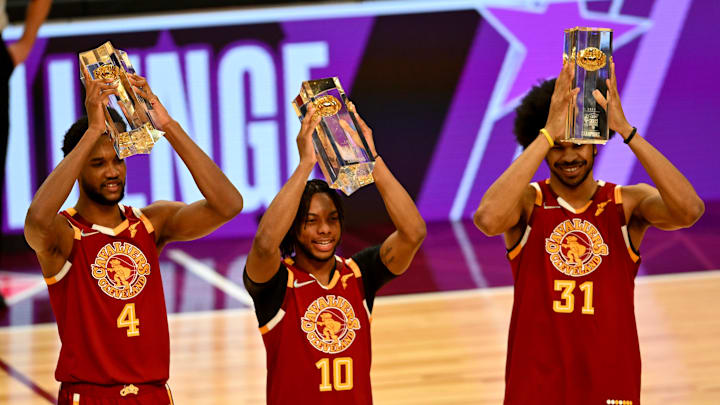Evan Mobley, Darius Garland, Jarrett Allen, 2022 NBA All-Star