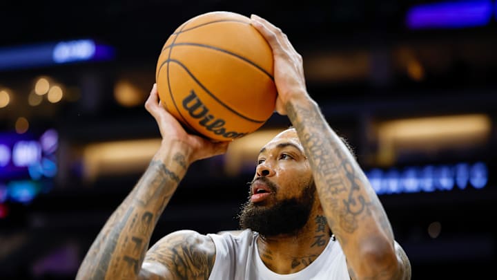 Toronto Raptors forward Brandon Ingram warms up before the game against the Sacramento Kings. Toronto Raptors forward Brandon Ingram warms up before the game against the Sacramento Kings.