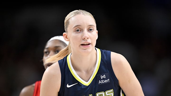 Jun 27, 2025; Dallas, Texas, USA; Dallas Wings guard Paige Bueckers (5) in action during the game between the Dallas Wings and the Indiana Fever at the American Airlines Center. Mandatory Credit: Jerome Miron-Imagn Images Jun 27, 2025; Dallas, Texas, USA; Dallas Wings guard Paige Bueckers (5) in action during the game between the Dallas Wings and the Indiana Fever at the American Airlines Center. Mandatory Credit: Jerome Miron-Imagn Images
