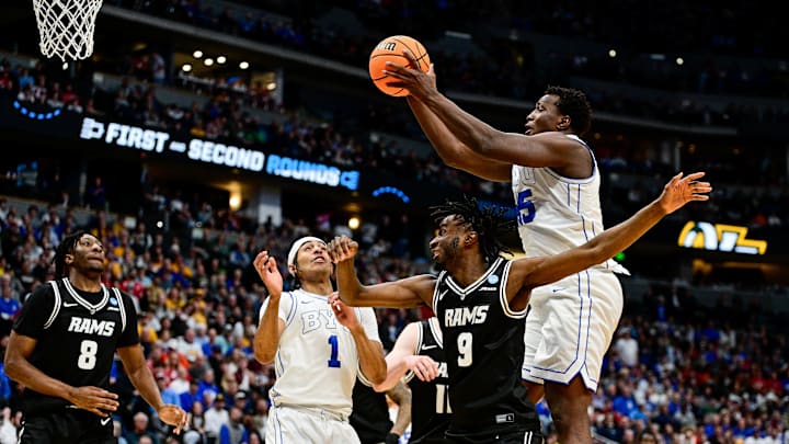 BYU's Fousseyni Traore shoots the ball vs VCU in the First Round game of the NCAA Tournament