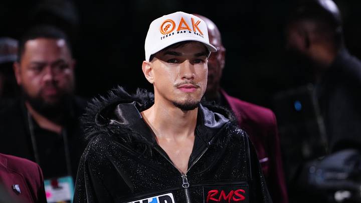 Jul 19, 2025; Las Vegas, Nevada, USA; Brandon Figueroa walks to the ring to fight Joet Gonzalez at MGM Grand Garden Arena. Mandatory Credit: Stephen R. Sylvanie-Imagn Images Jul 19, 2025; Las Vegas, Nevada, USA; Brandon Figueroa walks to the ring to fight Joet Gonzalez at MGM Grand Garden Arena. Mandatory Credit: Stephen R. Sylvanie-Imagn Images