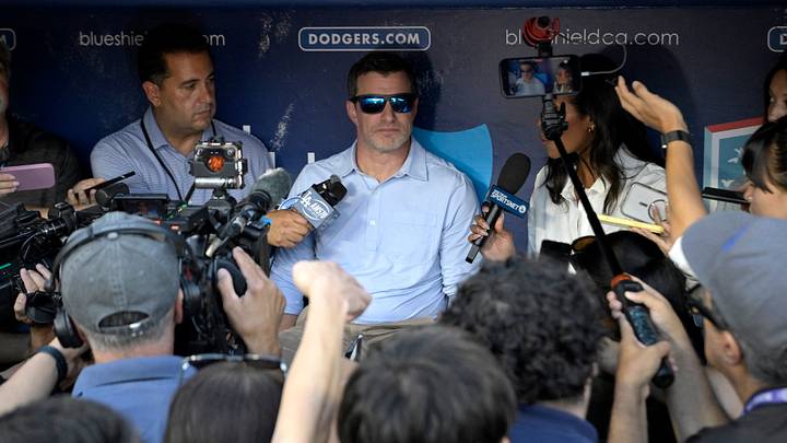 Sep 23, 2026; Los Angeles, California, USA; Los Angeles Dodgers President of Baseball Operations Andrew Friedman talks with the media prior to the game against the San Diego Padres at Dodger Stadium. Mandatory Credit: Jayne Kamin-Oncea-Imagn Images Sep 23, 2026; Los Angeles, California, USA; Los Angeles Dodgers President of Baseball Operations Andrew Friedman talks with the media prior to the game against the San Diego Padres at Dodger Stadium. Mandatory Credit: Jayne Kamin-Oncea-Imagn Images