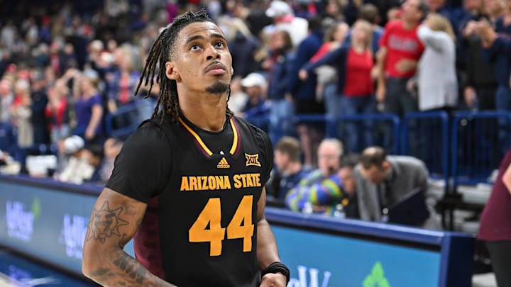 Then-Arizona State guard Adam Miller (44) walks off the court after a game against Gonzaga at McCarthey Athletic Center. Miller transferred to Gonzaga during the 2024 offseason.