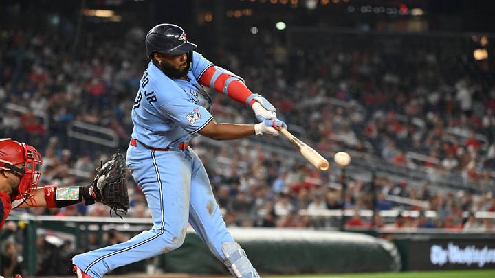 Toronto Blue Jays first baseman Vladimir Guerrero Jr. (27) Mandatory Credit: Rafael Suanes-Imagn Images Toronto Blue Jays first baseman Vladimir Guerrero Jr. (27) Mandatory Credit: Rafael Suanes-Imagn Images