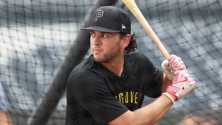 Jul 27, 2026; Pittsburgh, Pennsylvania, USA; Pittsburgh Pirates shortstop Jacob Gonzalez (26) in the batting cage before the game against the Arizona Diamondbacks at PNC Park. Mandatory Credit: Charles LeClaire-Imagn Images Jul 27, 2026; Pittsburgh, Pennsylvania, USA; Pittsburgh Pirates shortstop Jacob Gonzalez (26) in the batting cage before the game against the Arizona Diamondbacks at PNC Park. Mandatory Credit: Charles LeClaire-Imagn Images