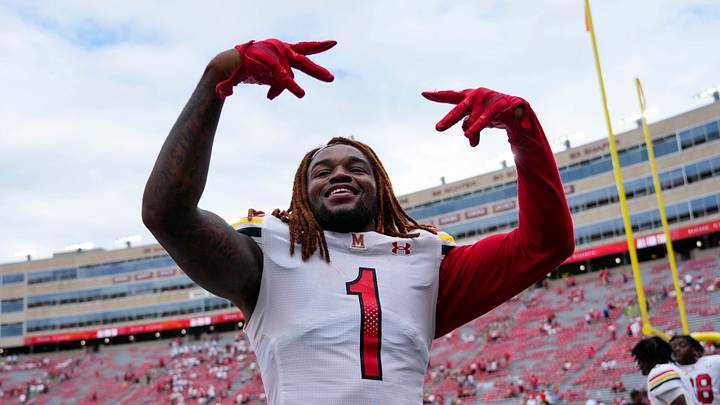 Maryland Terrapins linebacker Daniel Wingate (1) celebrates following the game against the Wisconsin Badgers at Camp Randall Stadium. Maryland Terrapins linebacker Daniel Wingate (1) celebrates following the game against the Wisconsin Badgers at Camp Randall Stadium.